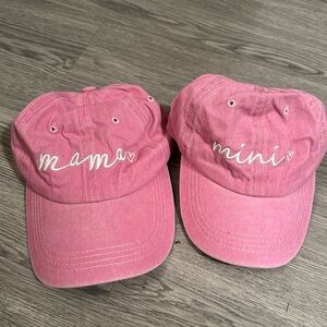 Blush pink mama and mini hats